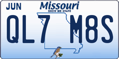 MO license plate QL7M8S