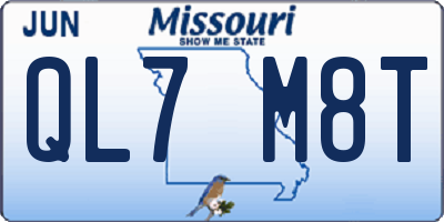 MO license plate QL7M8T