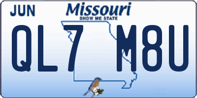 MO license plate QL7M8U