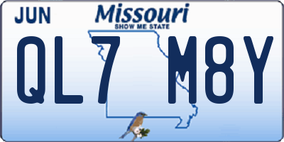 MO license plate QL7M8Y