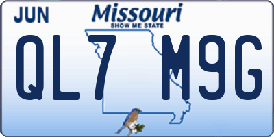 MO license plate QL7M9G