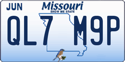 MO license plate QL7M9P