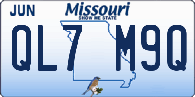 MO license plate QL7M9Q