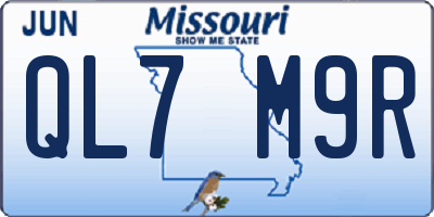 MO license plate QL7M9R