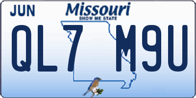 MO license plate QL7M9U