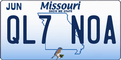 MO license plate QL7N0A