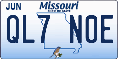 MO license plate QL7N0E