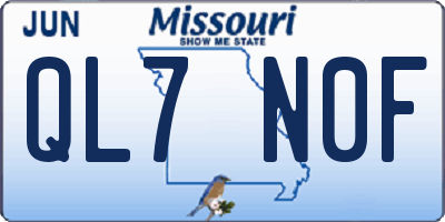 MO license plate QL7N0F