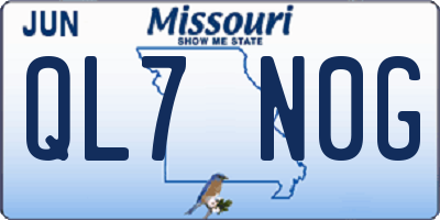 MO license plate QL7N0G
