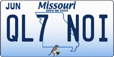 MO license plate QL7N0I