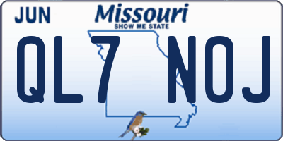 MO license plate QL7N0J