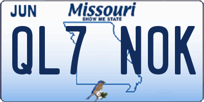 MO license plate QL7N0K