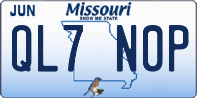 MO license plate QL7N0P