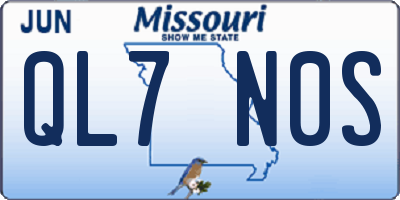 MO license plate QL7N0S