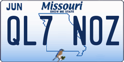 MO license plate QL7N0Z