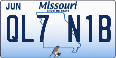 MO license plate QL7N1B