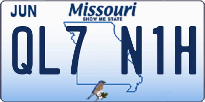 MO license plate QL7N1H