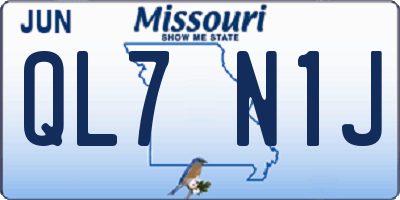 MO license plate QL7N1J