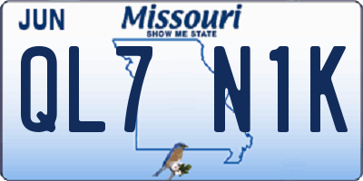 MO license plate QL7N1K