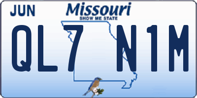 MO license plate QL7N1M