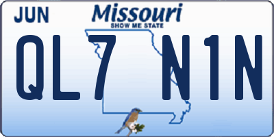 MO license plate QL7N1N