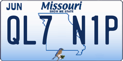 MO license plate QL7N1P