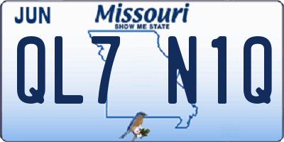 MO license plate QL7N1Q