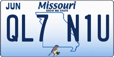 MO license plate QL7N1U