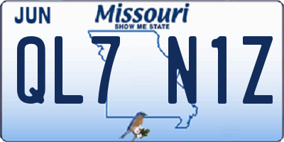 MO license plate QL7N1Z