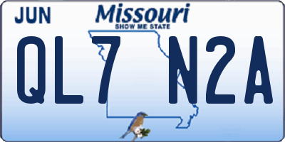 MO license plate QL7N2A