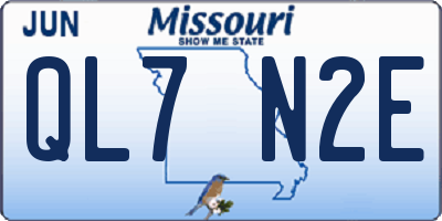MO license plate QL7N2E