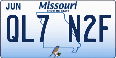 MO license plate QL7N2F