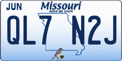 MO license plate QL7N2J