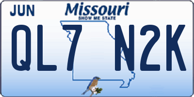 MO license plate QL7N2K