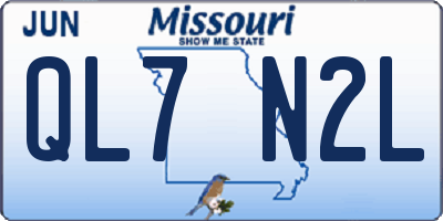 MO license plate QL7N2L