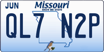 MO license plate QL7N2P