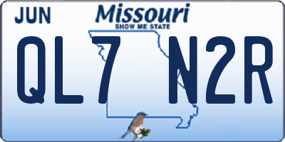 MO license plate QL7N2R