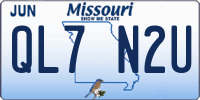 MO license plate QL7N2U
