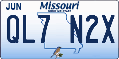 MO license plate QL7N2X