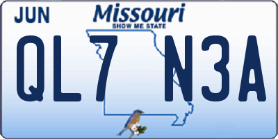 MO license plate QL7N3A