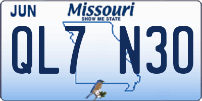 MO license plate QL7N3O