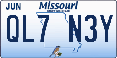 MO license plate QL7N3Y