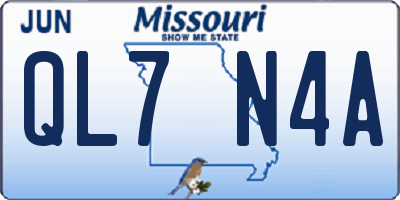 MO license plate QL7N4A