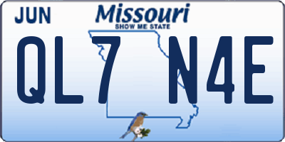 MO license plate QL7N4E