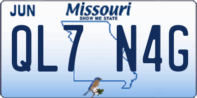MO license plate QL7N4G