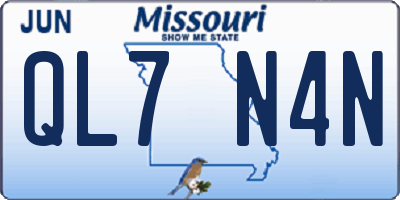 MO license plate QL7N4N