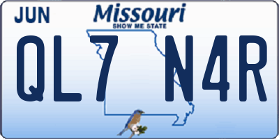 MO license plate QL7N4R
