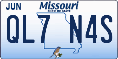 MO license plate QL7N4S
