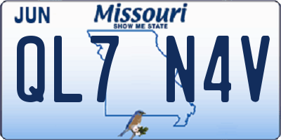 MO license plate QL7N4V
