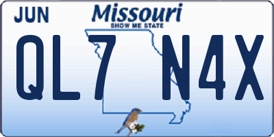 MO license plate QL7N4X
